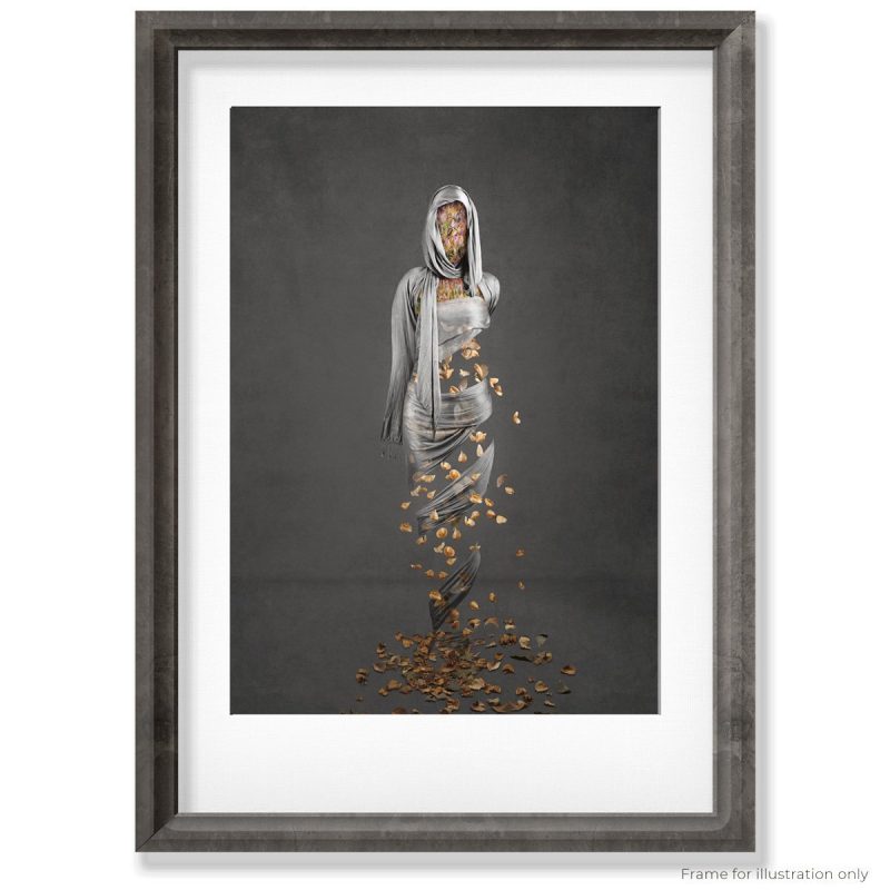 figurative photographic art with leaves depicting the passing of time