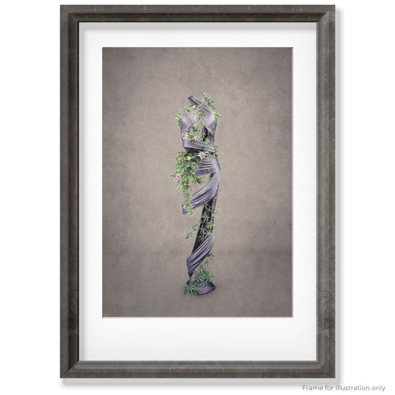 figurative art featuring passion flower wrapped around the body