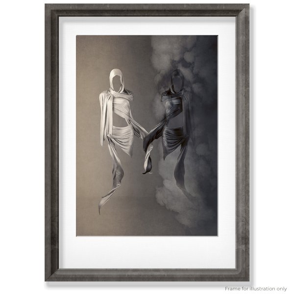 figurative photo art with two figures holding hands