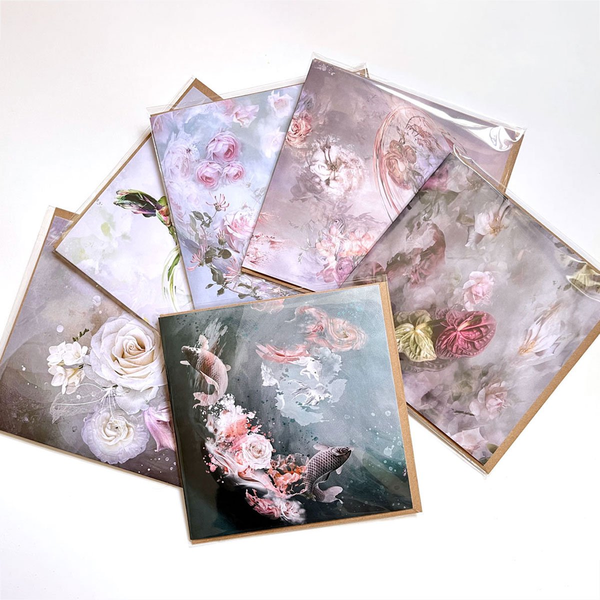 Floral greetings cards by kirsteen titchener
